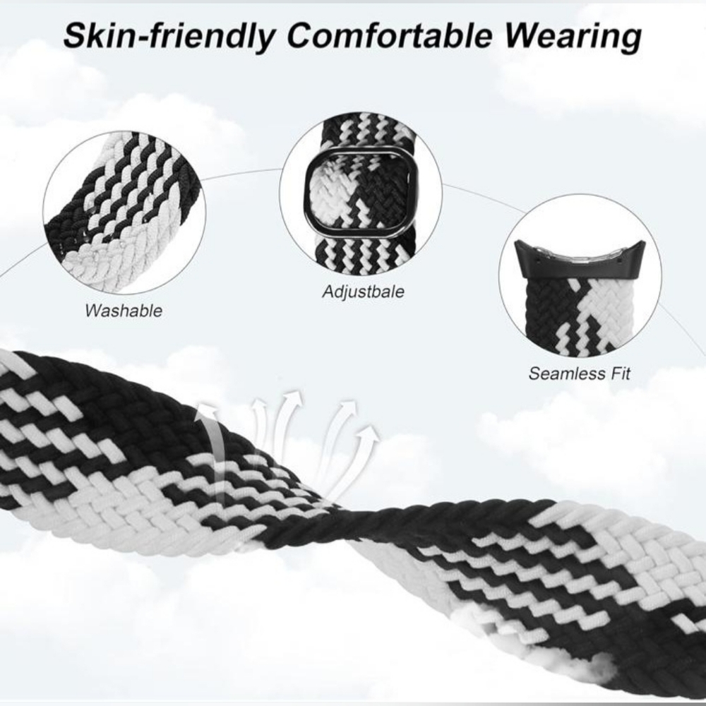 Braided 41mm Blackwhite New Compatible with Google Pixel Watch, Multicolor